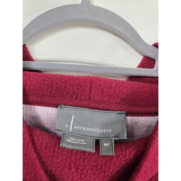 Anthropologie Oversized Slouchy Theresa Raspberry Red Cowl Neck Tunic Top Sz MP - Picture 3 of 14